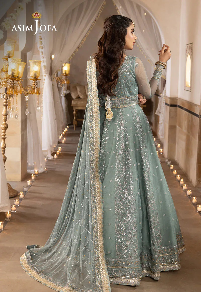 Shehnai by Asim Jofa Embroidered Chiffon 3Pc Suit AJSH-14 - Rang-e-Khaas