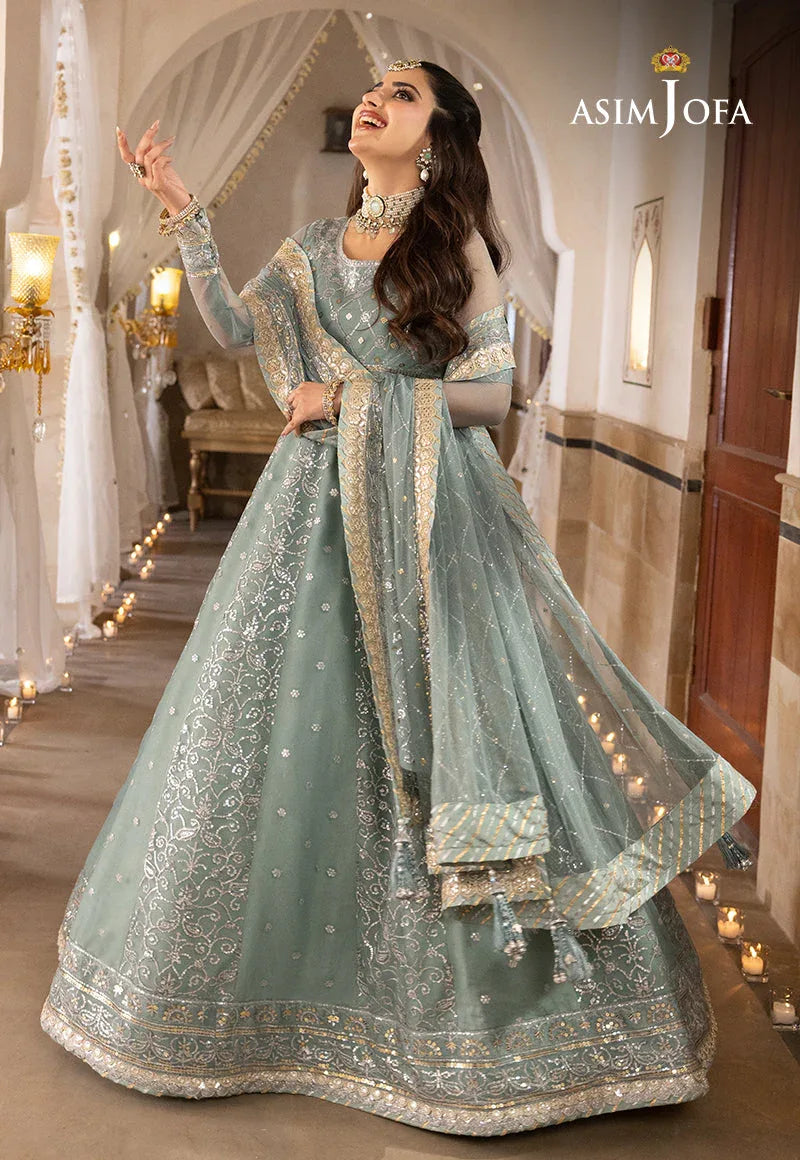 Shehnai by Asim Jofa Embroidered Chiffon 3Pc Suit AJSH-14 - Rang-e-Khaas