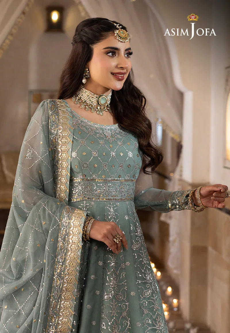 Shehnai by Asim Jofa Embroidered Chiffon 3Pc Suit AJSH-14 - Rang-e-Khaas