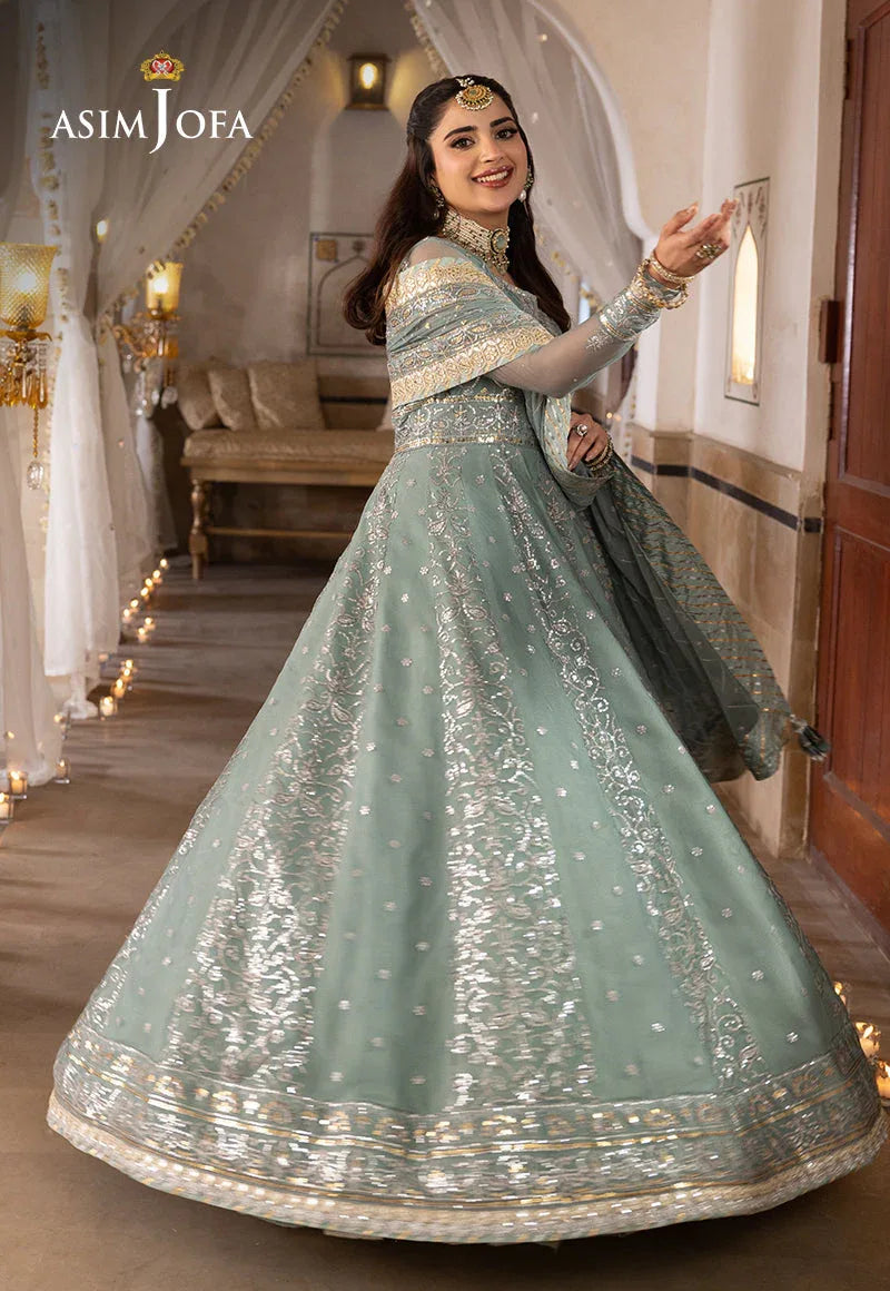Shehnai by Asim Jofa Embroidered Chiffon 3Pc Suit AJSH-14 - Rang-e-Khaas