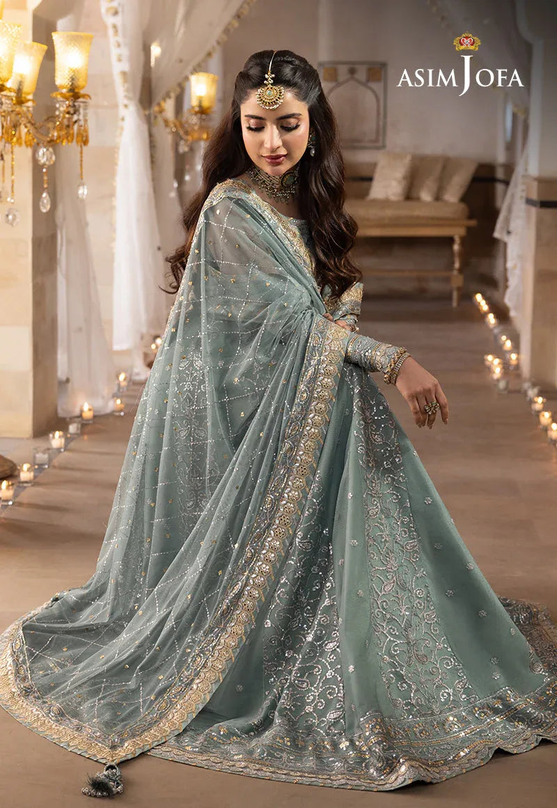 Shehnai by Asim Jofa Embroidered Chiffon 3Pc Suit AJSH-14 - Rang-e-Khaas