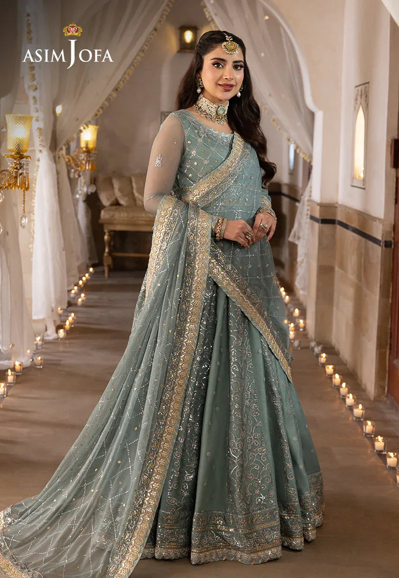 Shehnai by Asim Jofa Embroidered Chiffon 3Pc Suit AJSH-14 - Rang-e-Khaas