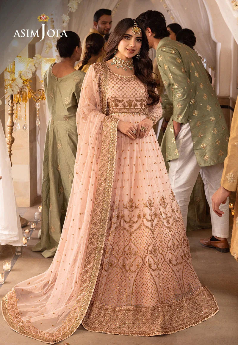 Shehnai by Asim Jofa Embroidered Chiffon 3Pc Suit AJSH-15 - Rang-e-Khaas