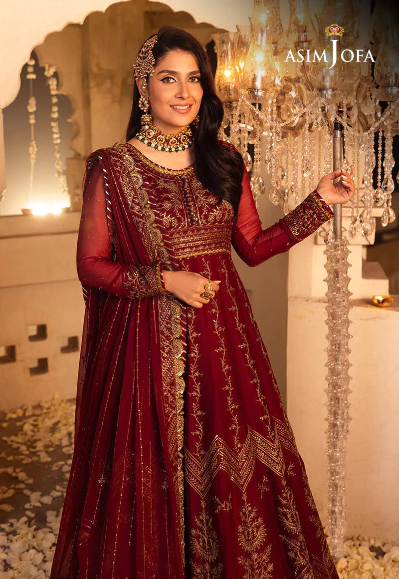Shehnai by Asim Jofa Embroidered Chiffon 3Pc Suit AJSH-16 - Rang-e-Khaas