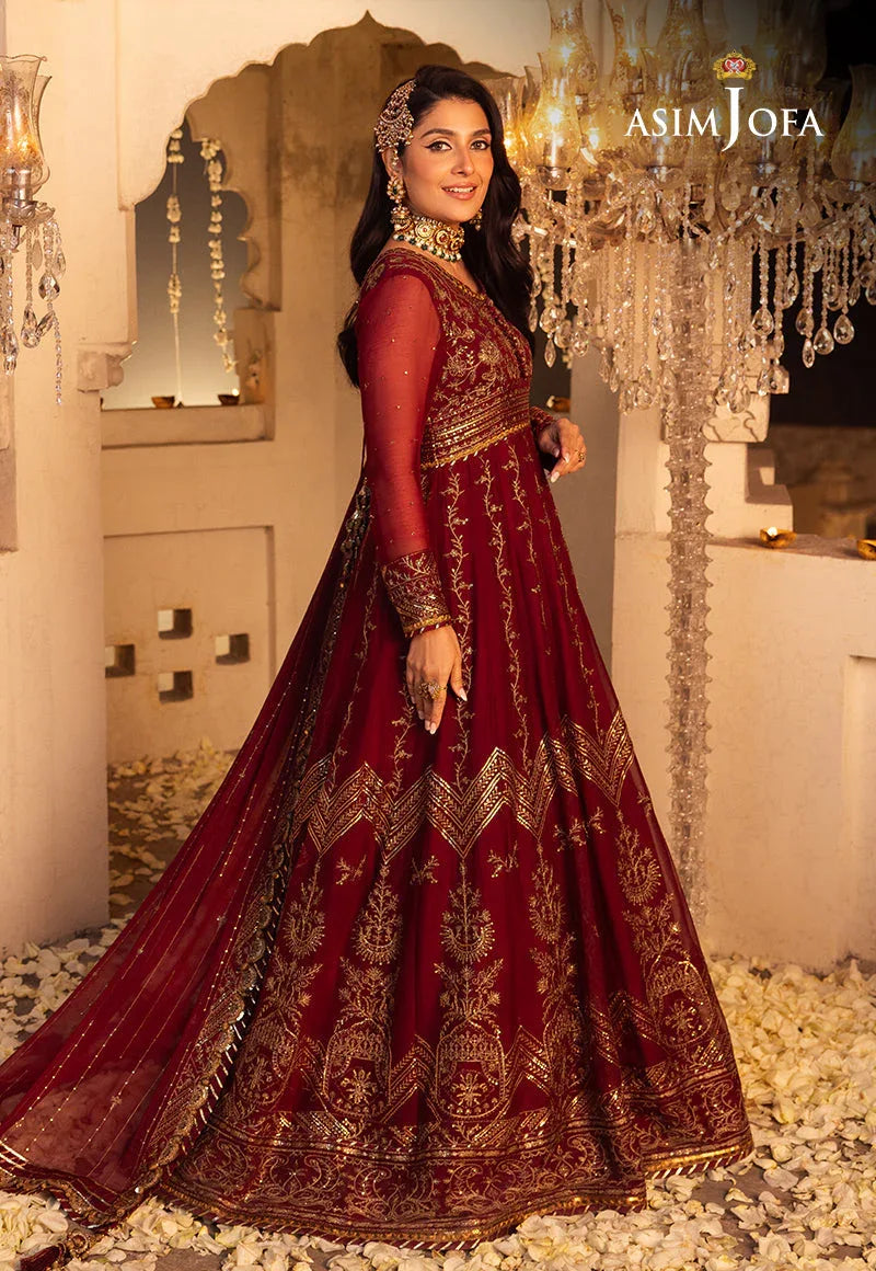 Shehnai by Asim Jofa Embroidered Chiffon 3Pc Suit AJSH-16 - Rang-e-Khaas