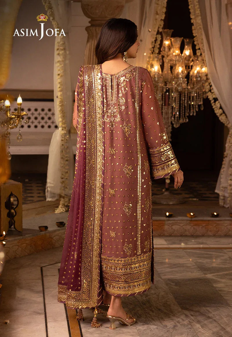 Shehnai by Asim Jofa Embroidered Chiffon 3Pc Suit AJSH-17 - Rang-e-Khaas