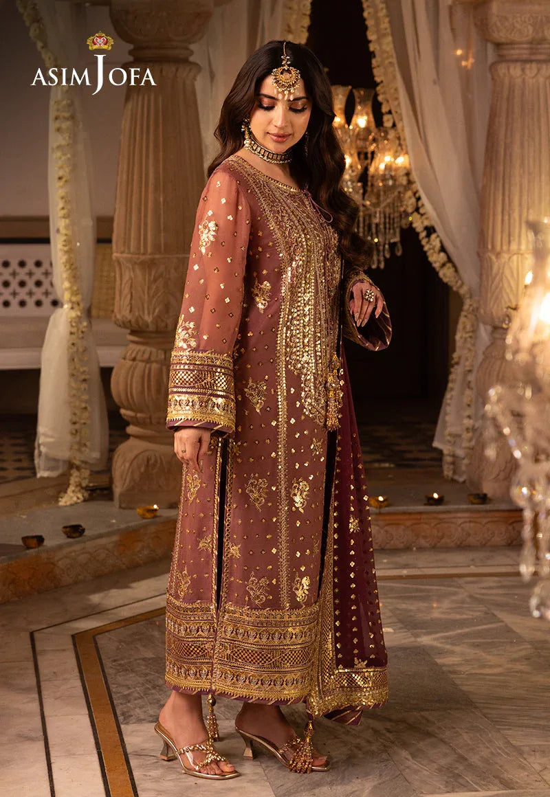 Shehnai by Asim Jofa Embroidered Chiffon 3Pc Suit AJSH-17 - Rang-e-Khaas
