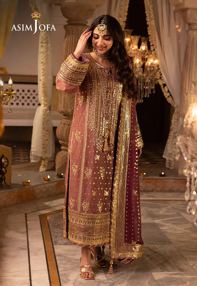 Shehnai by Asim Jofa Embroidered Chiffon 3Pc Suit AJSH-17 - Rang-e-Khaas