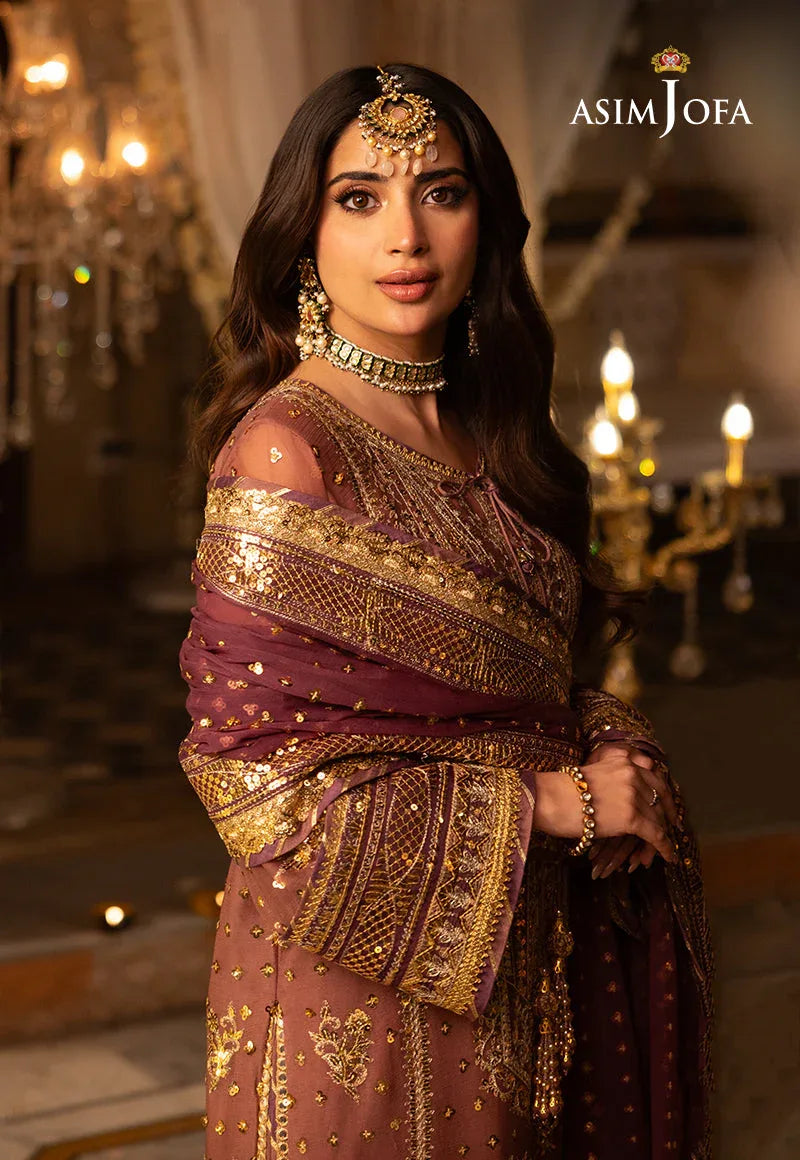 Shehnai by Asim Jofa Embroidered Chiffon 3Pc Suit AJSH-17 - Rang-e-Khaas