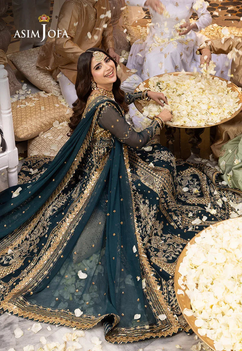 Shehnai by Asim Jofa Embroidered Chiffon 3Pc Suit AJSH-18 - Rang-e-Khaas
