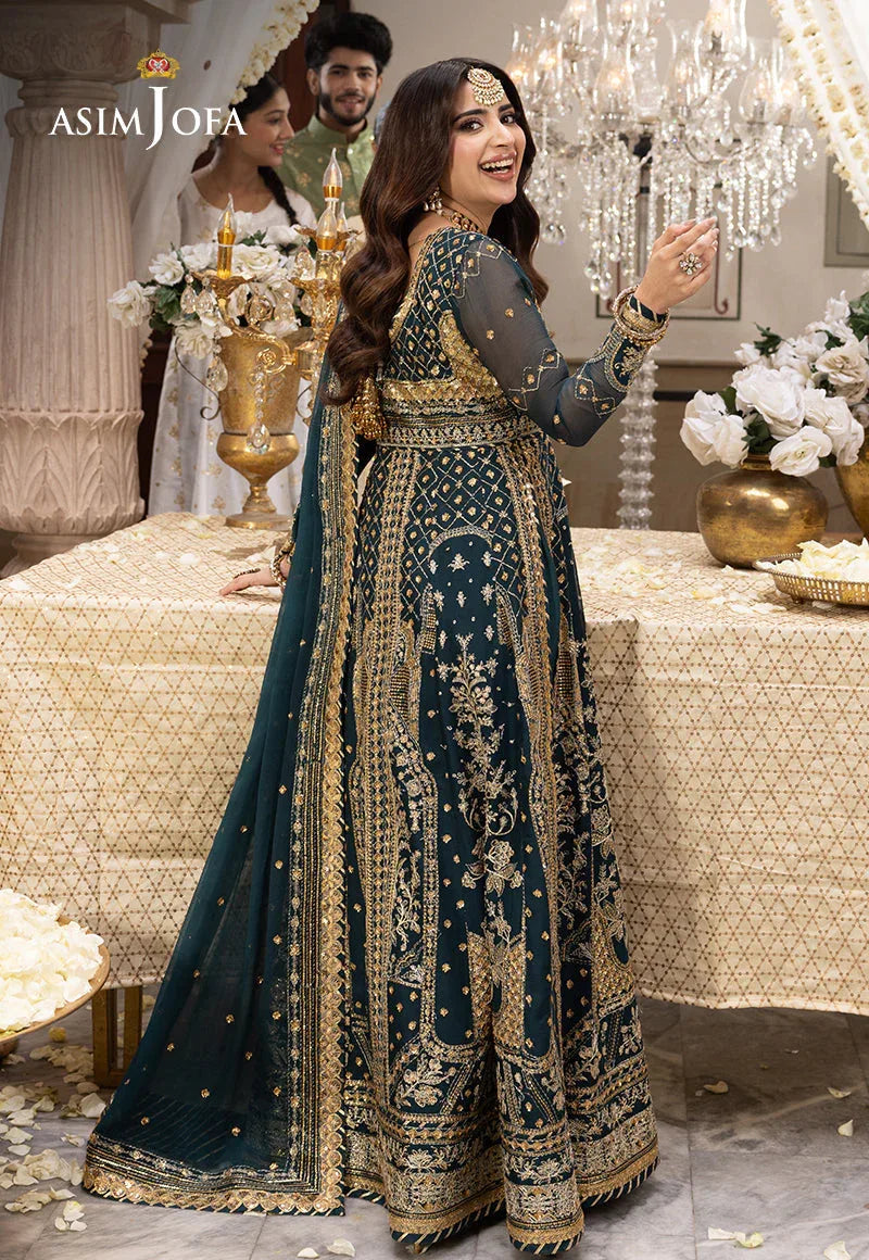 Shehnai by Asim Jofa Embroidered Chiffon 3Pc Suit AJSH-18 - Rang-e-Khaas