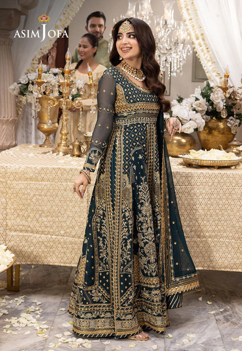 Shehnai by Asim Jofa Embroidered Chiffon 3Pc Suit AJSH-18 - Rang-e-Khaas