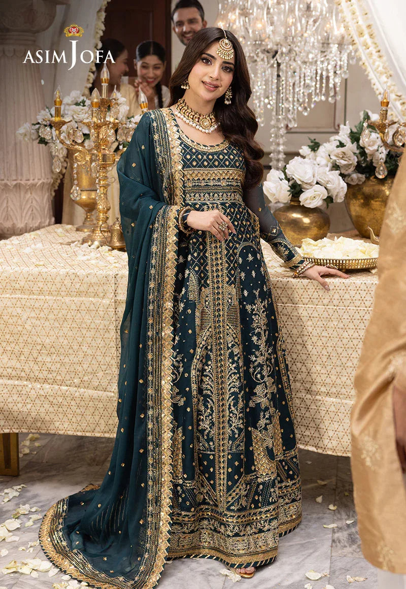 Shehnai by Asim Jofa Embroidered Chiffon 3Pc Suit AJSH-18 - Rang-e-Khaas