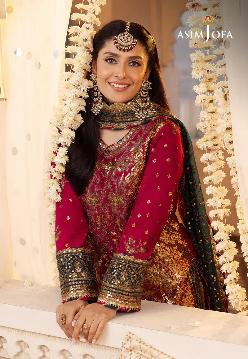 Shehnai by Asim Jofa Embroidered Chiffon 3Pc Suit AJSH-19 - Rang-e-Khaas