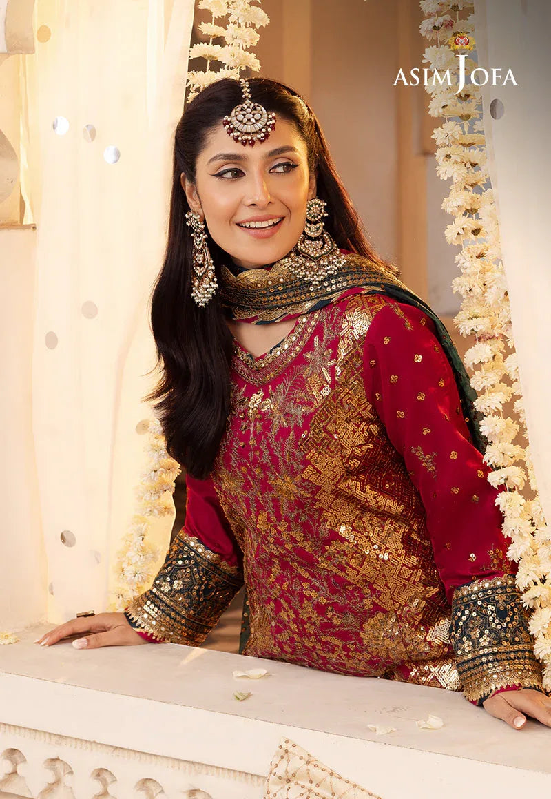 Shehnai by Asim Jofa Embroidered Chiffon 3Pc Suit AJSH-19 - Rang-e-Khaas