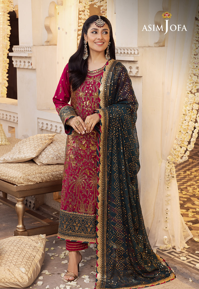 Shehnai by Asim Jofa Embroidered Chiffon Unstitched 3Pc Suit AJSH-19