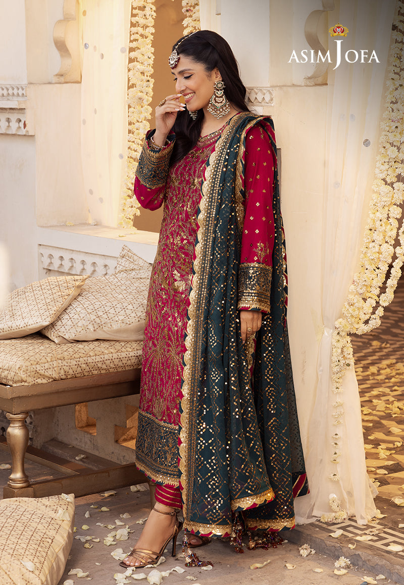 Shehnai by Asim Jofa Embroidered Chiffon Unstitched 3Pc Suit AJSH-19