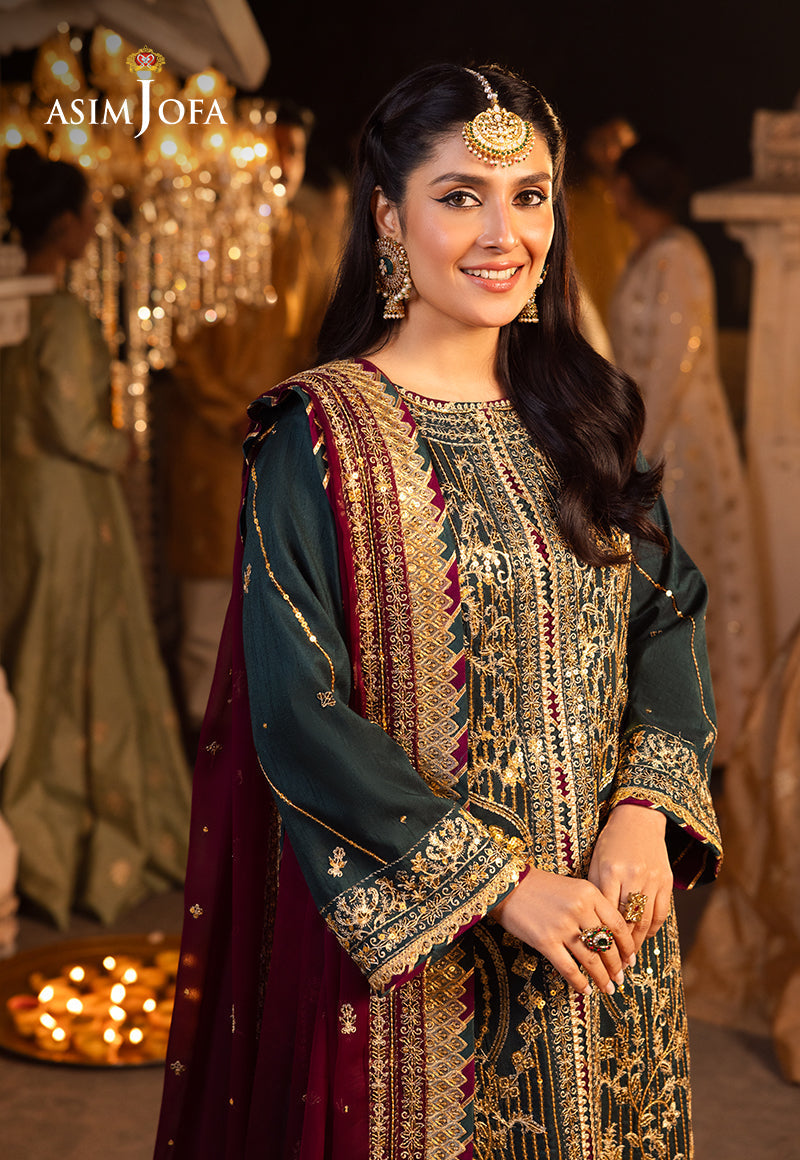 Shehnai by Asim Jofa Embroidered Chiffon Unstitched 3Pc Suit AJSH-20