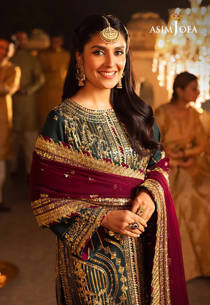 Shehnai by Asim Jofa Embroidered Chiffon 3Pc Suit AJSH-20 - Rang-e-Khaas