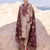 Zainab Chottani Embroidered Herringbone 3Pc Suit D-01 Aks