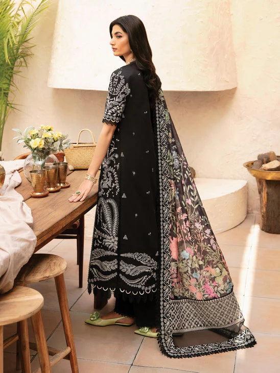 Afrozeh Cascade Embroidered Luxury Lawn Unstitched 3Pc Suit - Mila - Rang-e-Khaas