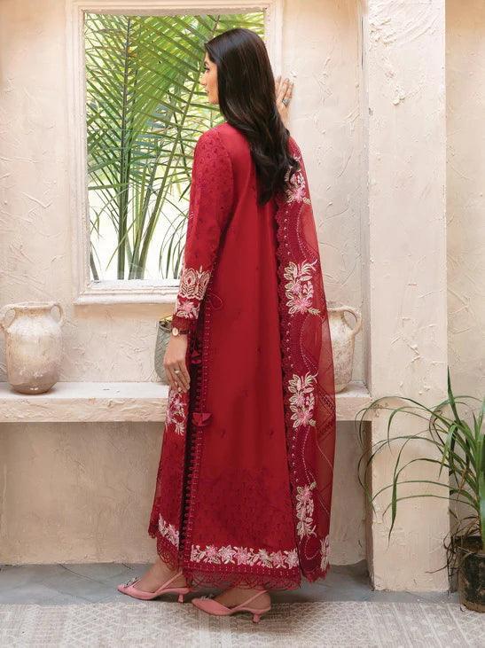 Afrozeh Cascade Embroidered Luxury Lawn 3Pc Suit - Emery - Rang-e-Khaas