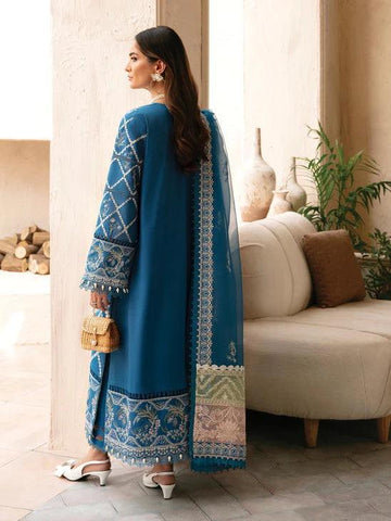 Afrozeh Cascade Embroidered Luxury Lawn 3Pc Suit - Amelia - Rang-e-Khaas