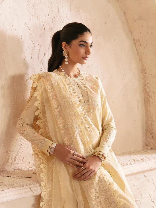 Afrozeh Cascade Embroidered Luxury Lawn 3Pc Suit - Claire - Rang-e-Khaas