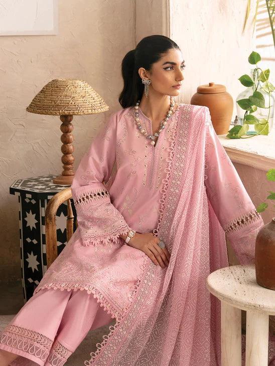 Afrozeh Cascade Embroidered Luxury Lawn 3Pc Suit - Ella - Rang-e-Khaas