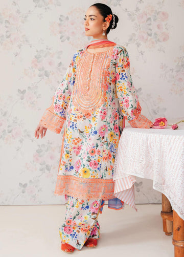 Afrozeh The Floral Charm Embroidered Lawn 3Pc Suit AL-24-V1-06 - Rang-e-Khaas