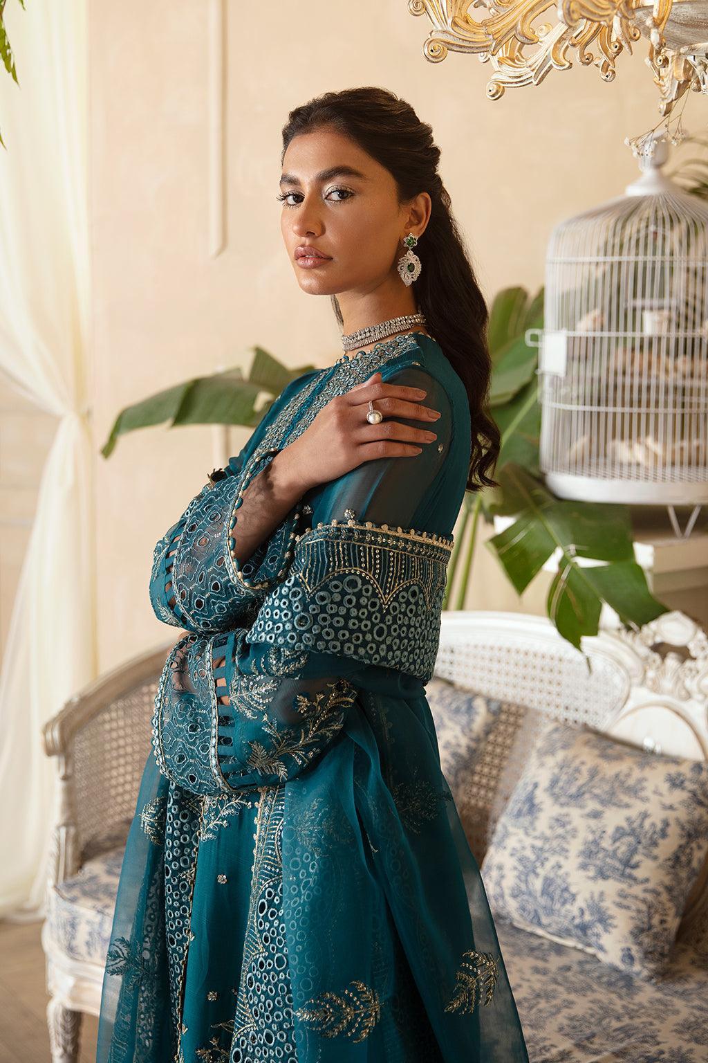 Afrozeh La Fuchsia Embroidered Chiffon 3Pc Suit ALF-03 Liana - Rang-e-Khaas