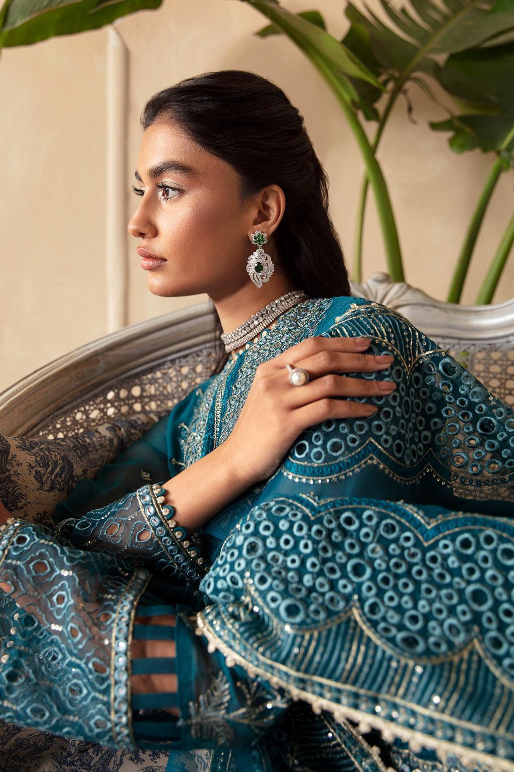 Afrozeh La Fuchsia Embroidered Chiffon 3Pc Suit ALF-03 Liana - Rang-e-Khaas