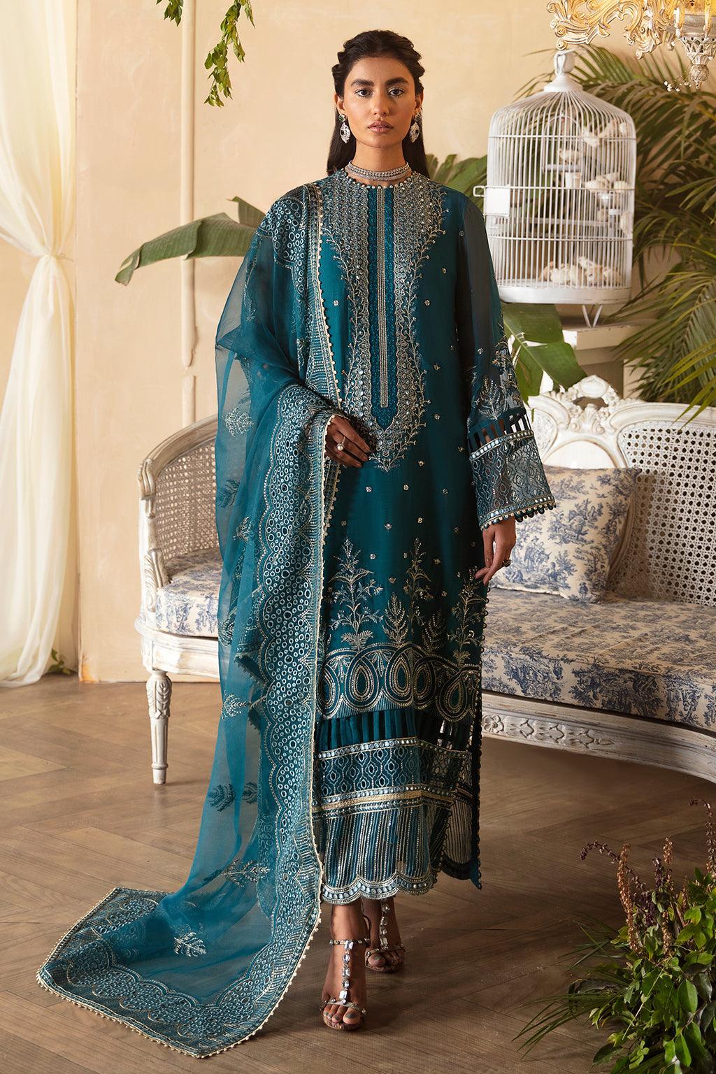Afrozeh La Fuchsia Embroidered Chiffon 3Pc Suit ALF-03 Liana - Rang-e-Khaas