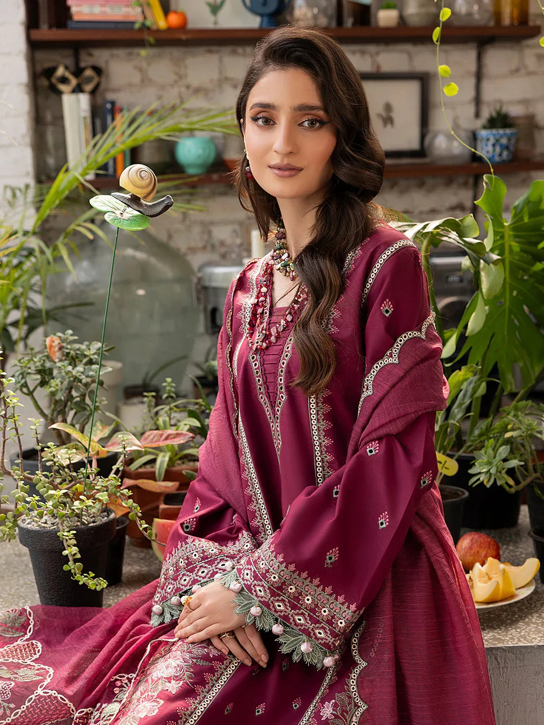 Izel | Meadow Muse Embroidered Lawn 25 | ALOURA - Rang-e-Khaas