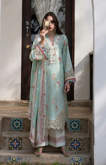 AJR Couture | Printakari Lawn 25 | Aqua - Rang-e-Khaas