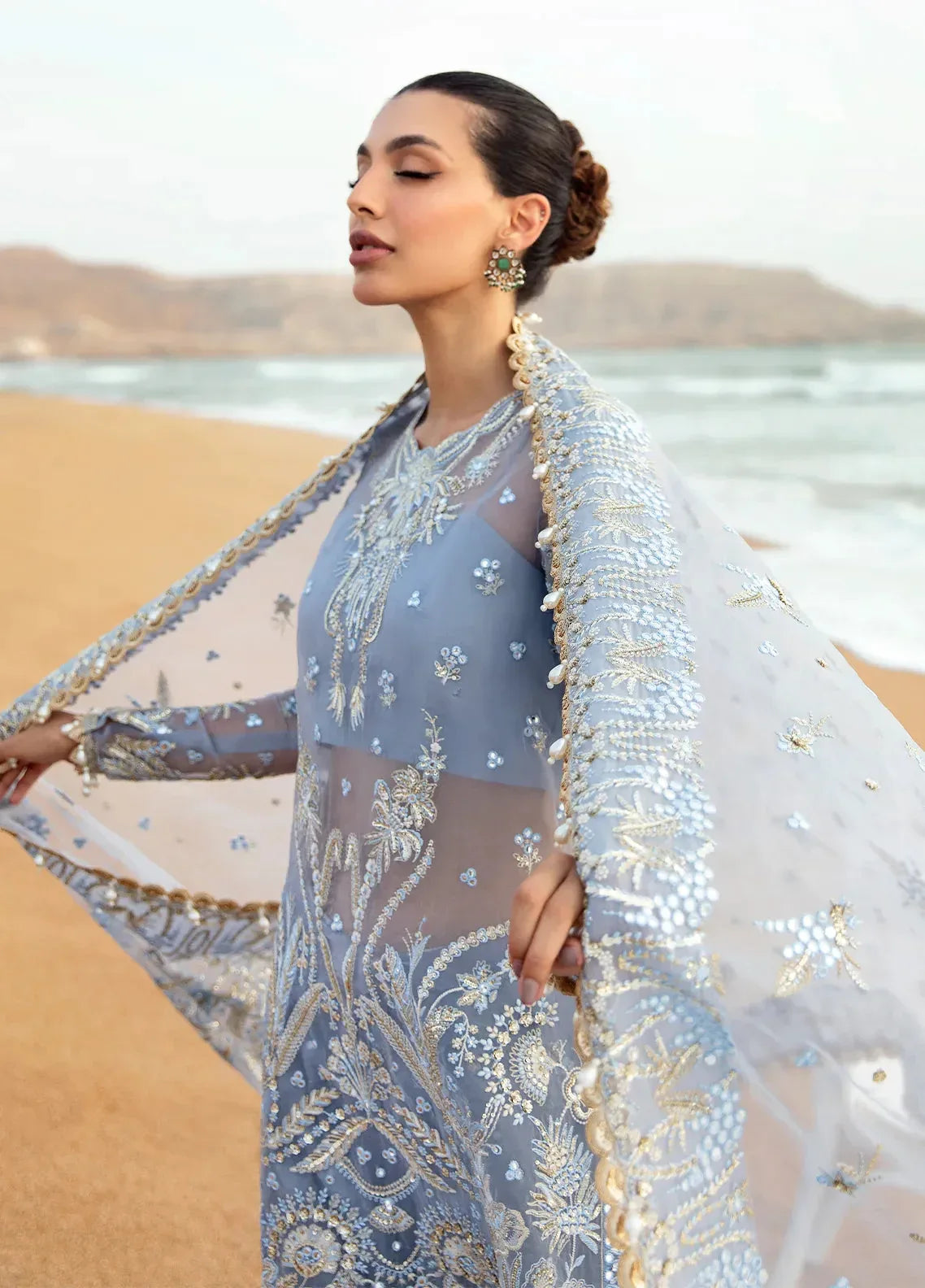 Dastangoi by Afrozeh Wedding Formals 3Pc Suit AWE-01 Nashmia - Rang-e-Khaas