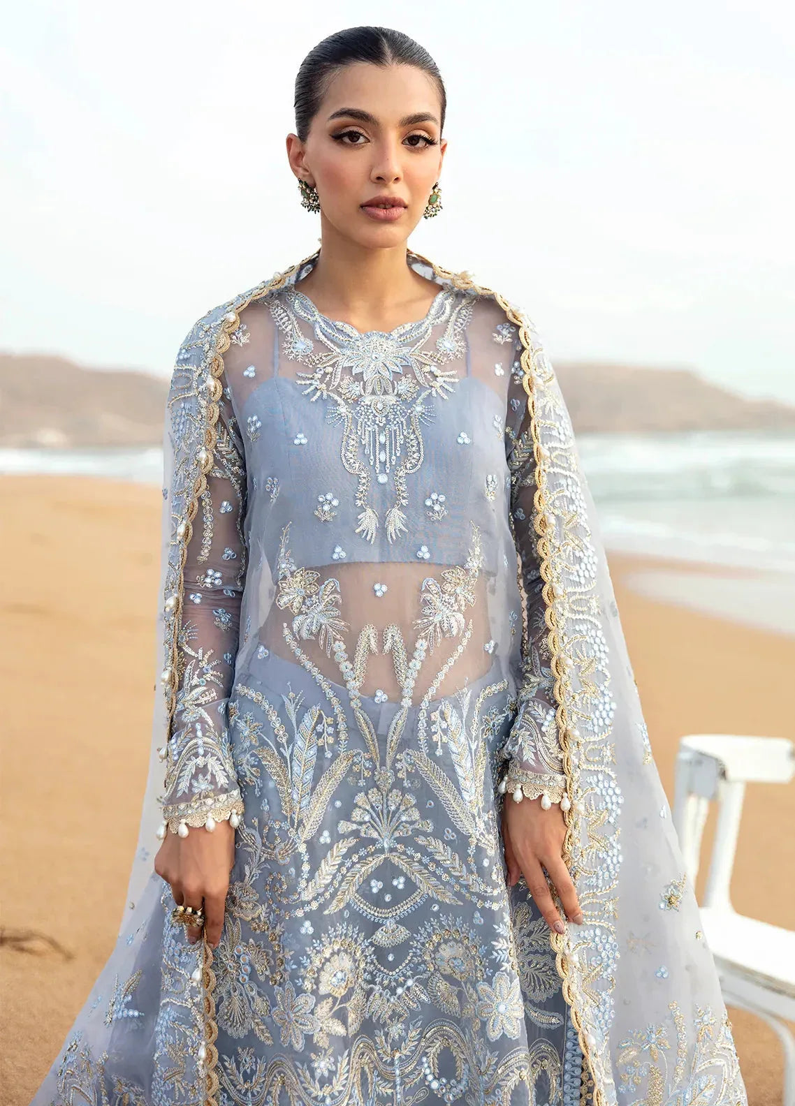 Dastangoi by Afrozeh Wedding Formals 3Pc Suit AWE-01 Nashmia - Rang-e-Khaas