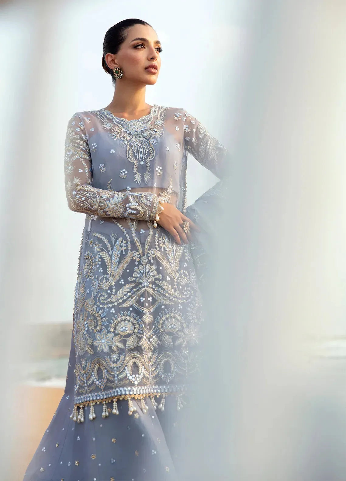 Dastangoi by Afrozeh Wedding Formals 3Pc Suit AWE-01 Nashmia - Rang-e-Khaas