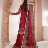 Ayzel Luminara Embroidered Organza 3Pc Suit AWF-03 RUBY