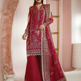Ayzel Luminara Embroidered Organza 3Pc Suit AWF-03 RUBY