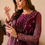 Solene by Ayzel Embroidered Organza 3Pc Suit D-02 HONORA