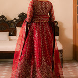 Solene by Ayzel Embroidered Organza 3Pc Suit D-04 ROSE