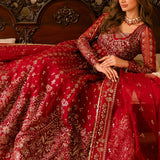 Solene by Ayzel Embroidered Organza 3Pc Suit D-04 ROSE