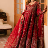 Solene by Ayzel Embroidered Organza 3Pc Suit D-04 ROSE