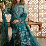 Solene by Ayzel Embroidered Organza 3Pc Suit D-10 LILA