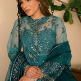 Solene by Ayzel Embroidered Organza 3Pc Suit D-10 LILA