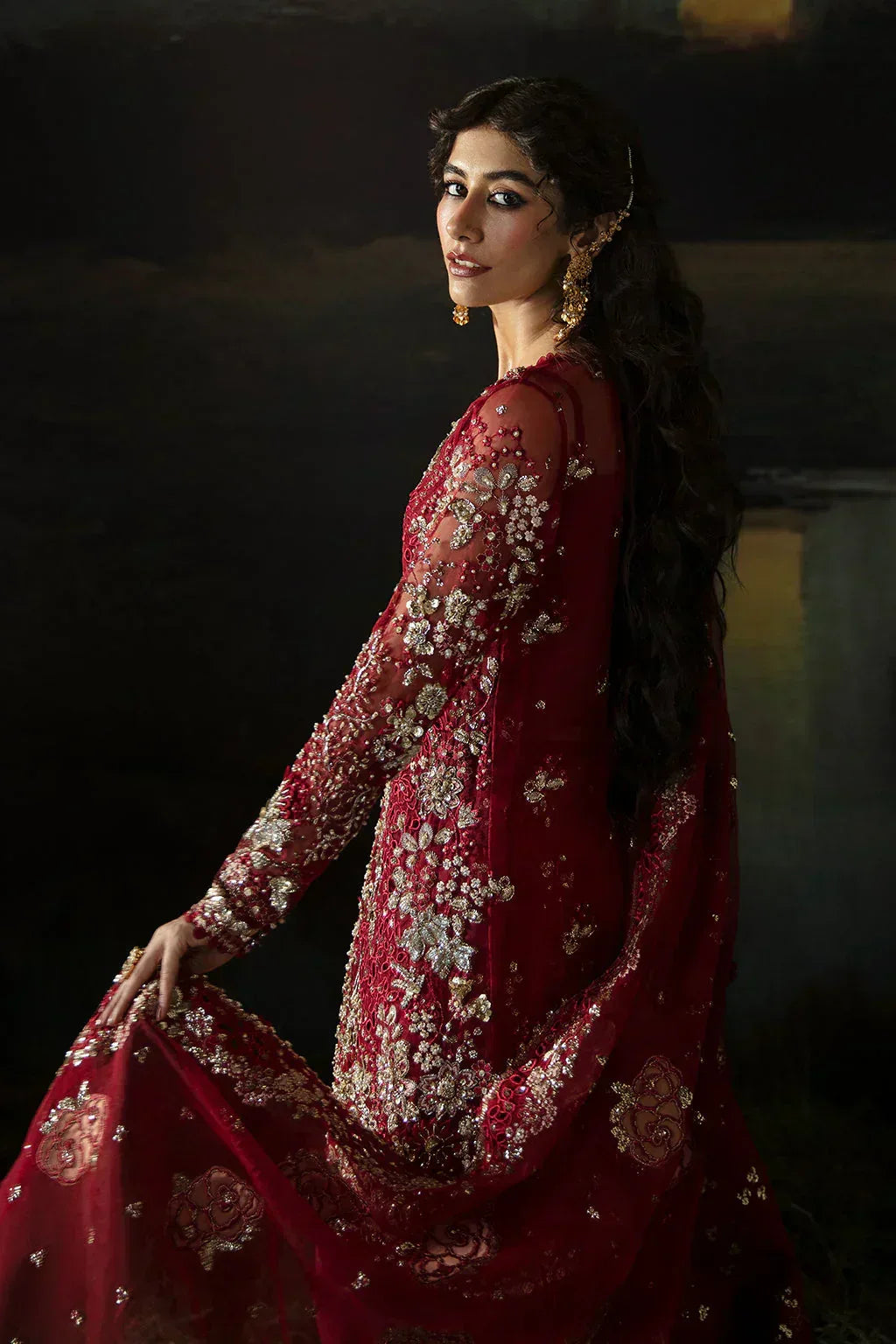 Hayat by Afrozeh Embroidered Organza 3Pc Suit AFH-24-07 ABEER - Rang-e-Khaas