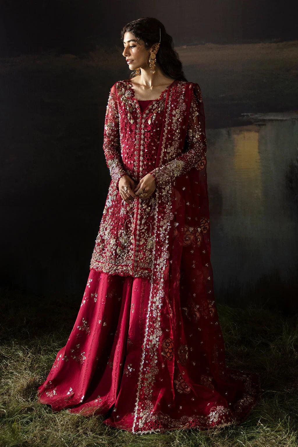 Hayat by Afrozeh Embroidered Organza 3Pc Suit AFH-24-07 ABEER