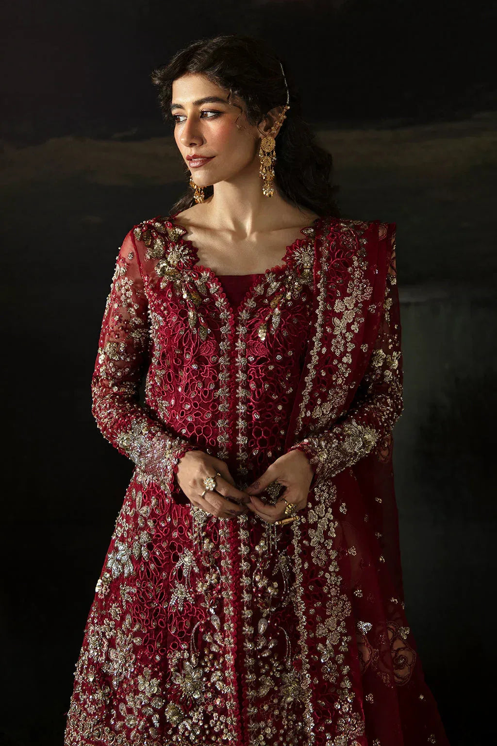 Hayat by Afrozeh Embroidered Organza 3Pc Suit AFH-24-07 ABEER - Rang-e-Khaas