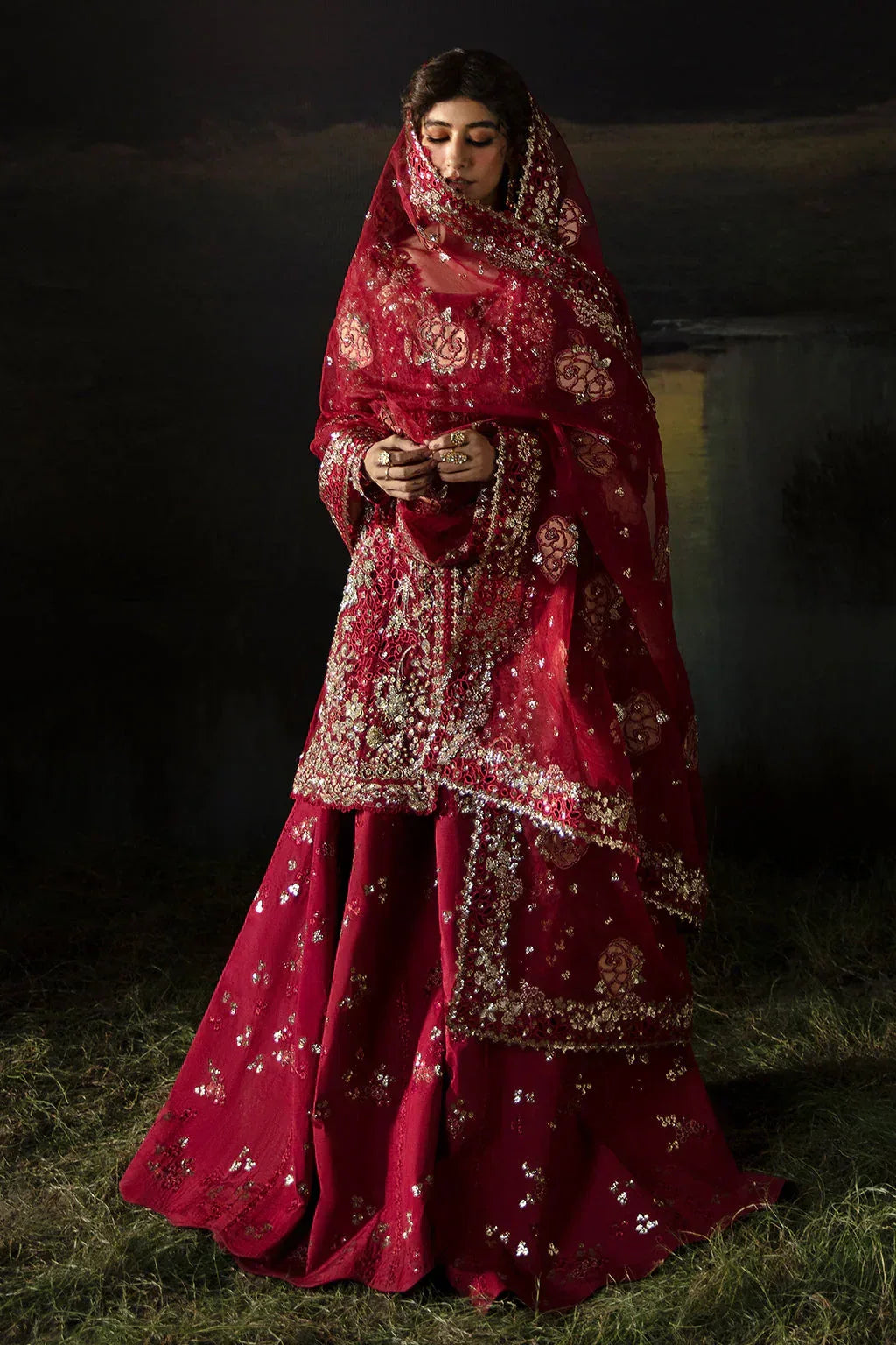 Hayat by Afrozeh Embroidered Organza 3Pc Suit AFH-24-07 ABEER - Rang-e-Khaas